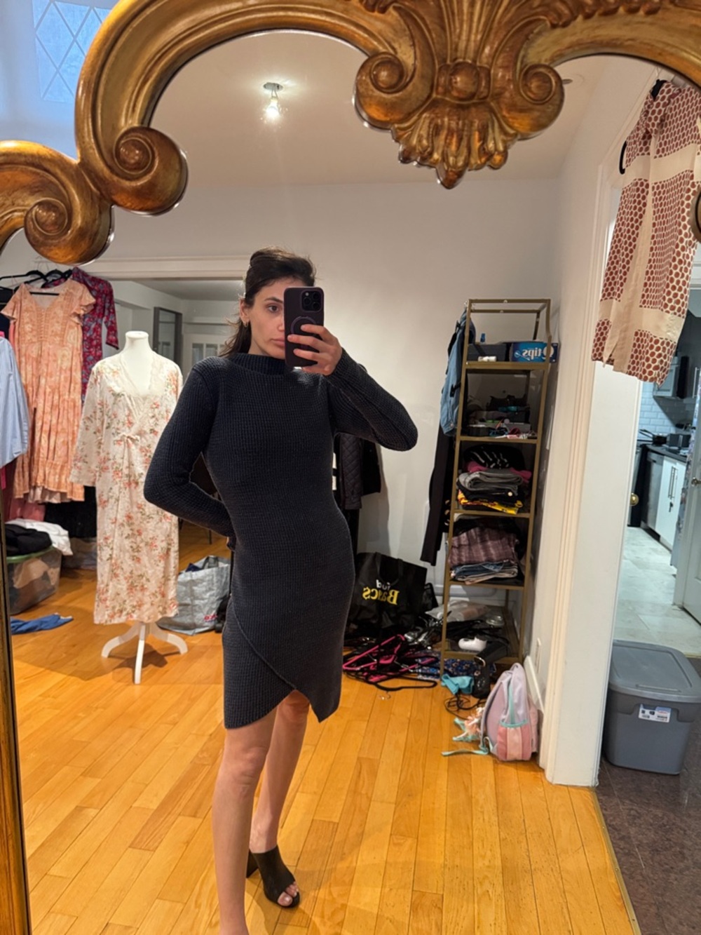 Eleventy Knit Asymmetrical Mock Neck Dress JE